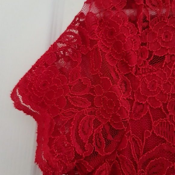 Red Lace Mini Dress - Picture 4 of 7